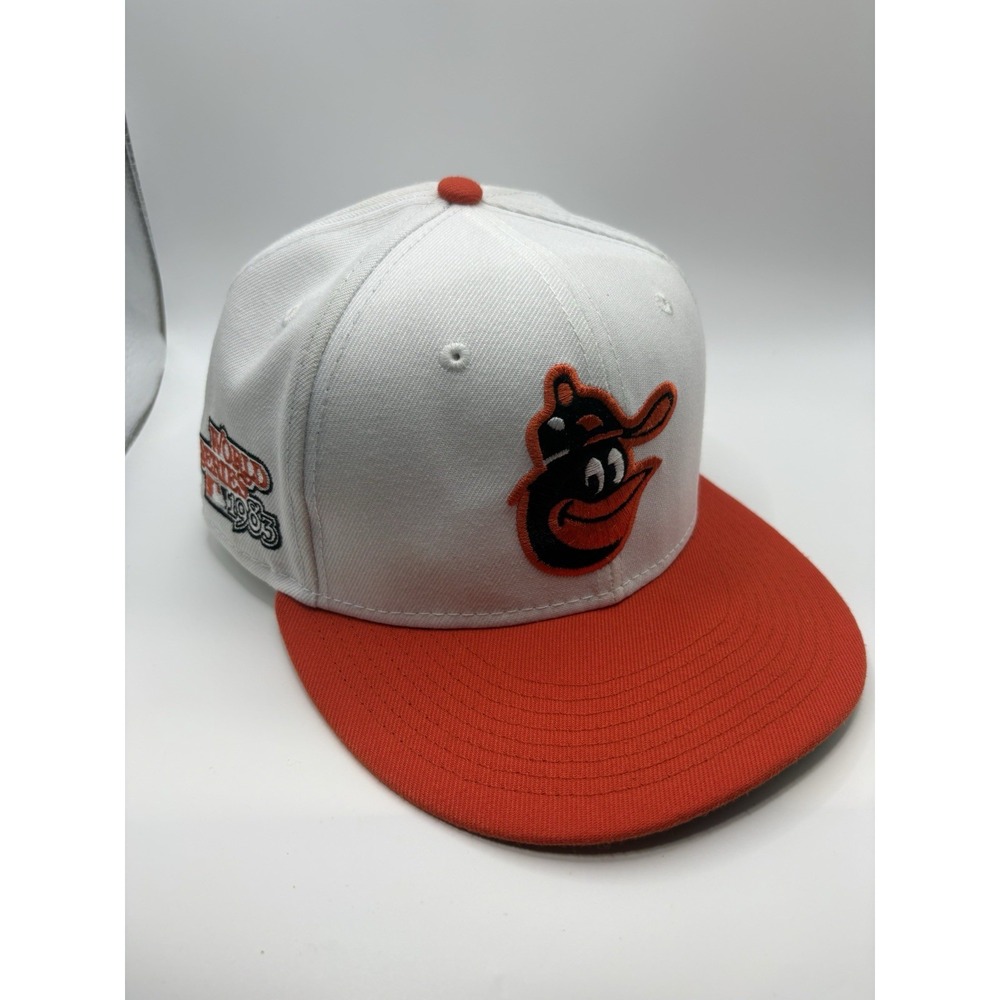 New Era 59FIFTY Baltimore Orioles 1983 World Series Hat 7 1/8 White Orange